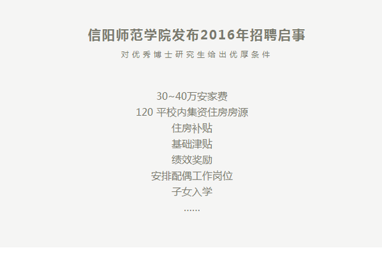信阳师范学院招聘教师 博士安家费30万起_信阳