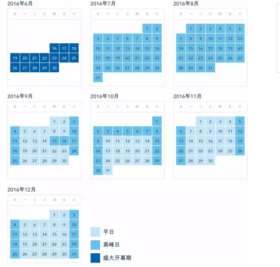 上海迪士尼票务日历