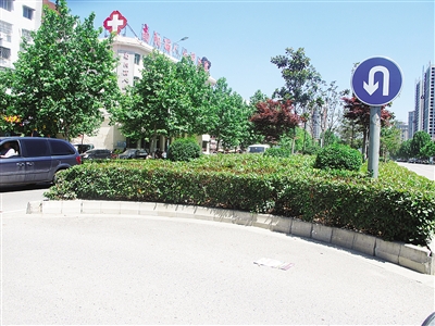 調頭區的綠化帶遮擋視線