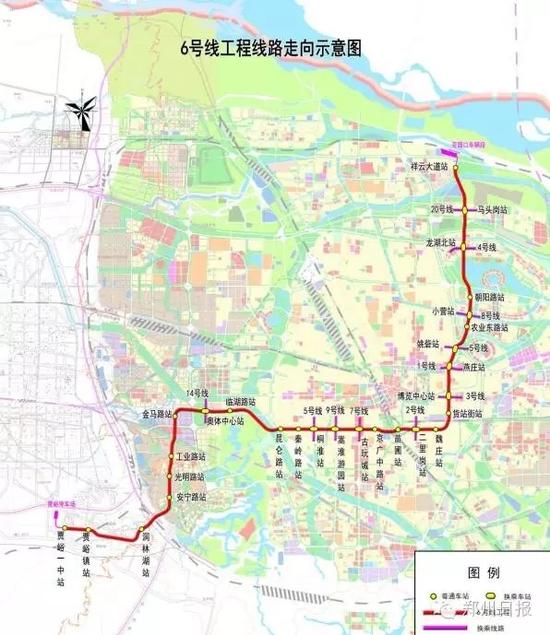 6号线工程走向示意图