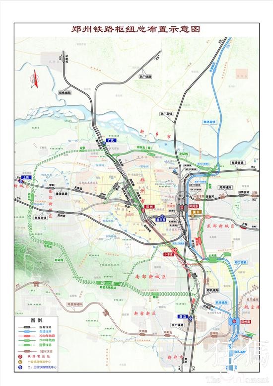 郑州铁路枢纽示意图