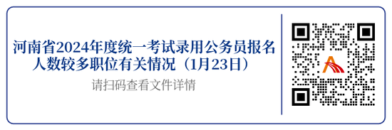 河南省2024年度统一考试录用公务员报名人数较多职位有关情况（1月23日）