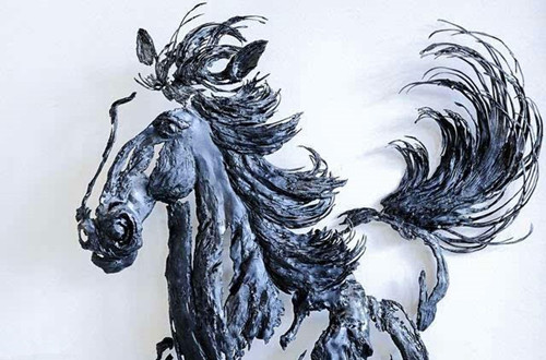 铁画作品《驰骋》局部