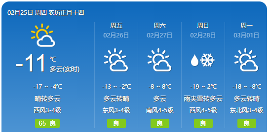 未来几日天气预报