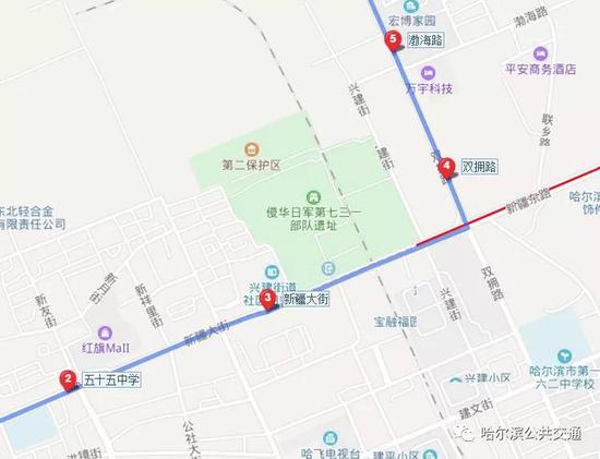 338路 哈站铁路街临时站→上河西郡公交首末站