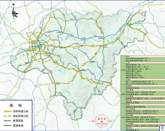 ↑ 高速公路规划示意图