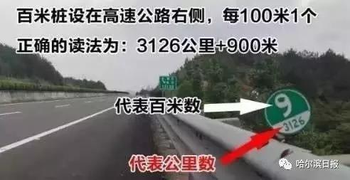 一般情况下,高速公路上的“公里桩”安置在右侧护栏上 ,每隔1公里有一块,上面标注了这条高速公路的名称和公里数。