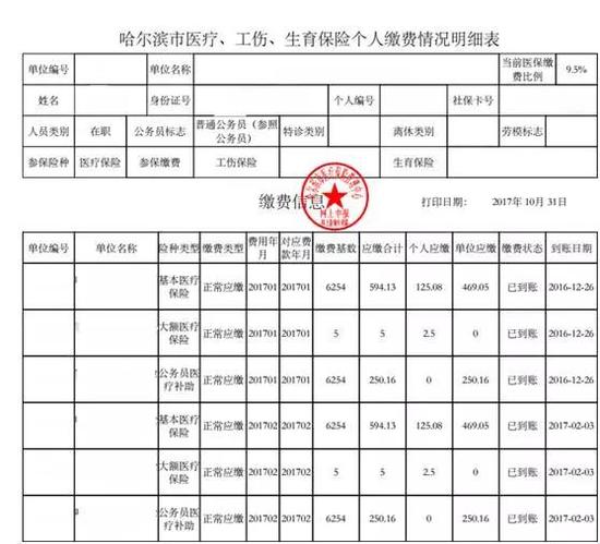 哈尔滨医保参保职工 今起可网上打印个人缴费