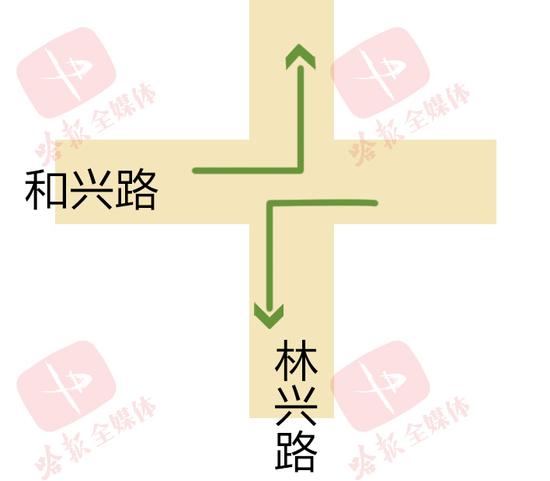 2、哈平路与幸福路交叉口,开放路口平面交通,增设交通信号灯。
