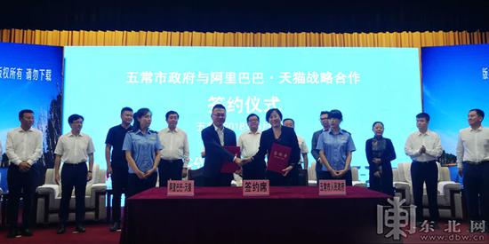 五常市政府与阿里巴巴·天猫签约。东北网记者 迟亦达 摄