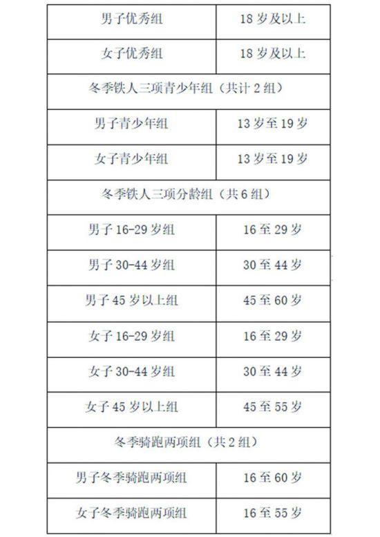 比赛组别