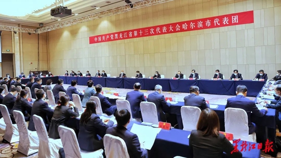 4月29日,许勤同志到省第十三次党代会哈尔滨代表团参加讨论,与代表们一起审议党代会报告。