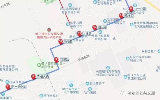 371路 香坊大街（红旗大街路口）→平房牧养场