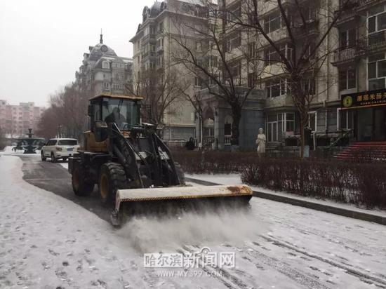 雪都扫到路边了