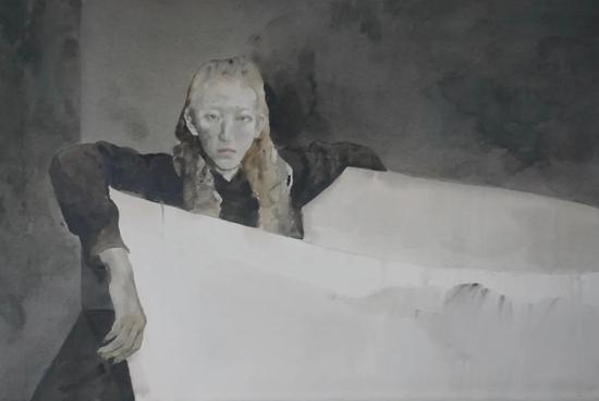 《漱-NO.28》70cmX110cm,纸本水彩,2019年