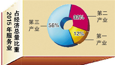 2015年服务业占经济问题比重