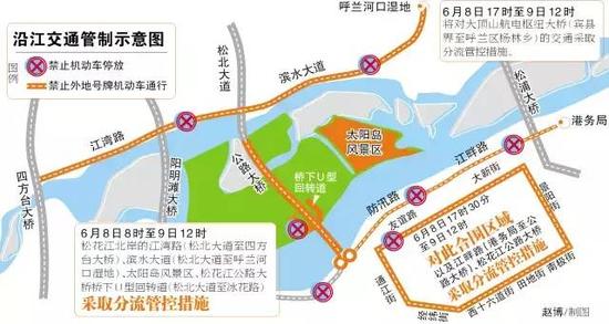 沿江交通管制示意图