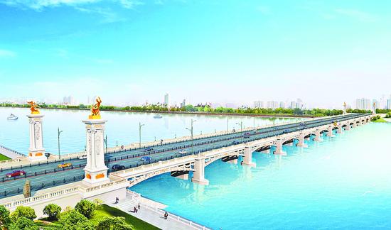 将于今年9月竣工的新牡丹江大桥