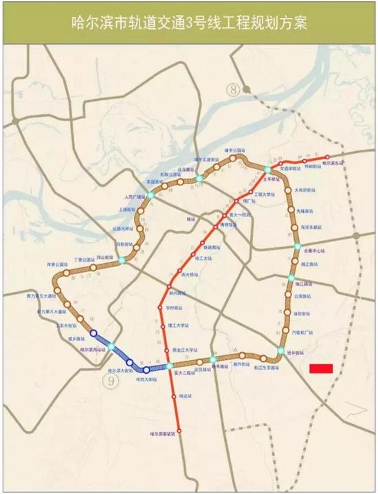 地铁3号线一期工程设置5座车站(蓝色线路)