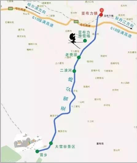 这条公路是从哈尔滨到亚布力、雪乡最近、最方便的一条交通路线，也是哈尔滨冬季最佳的赏雪路线。↓↓