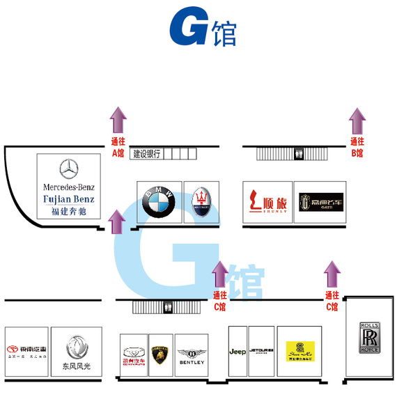 哈尔滨国际车展展位图-G馆
