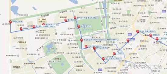 图中红色的是线路站点