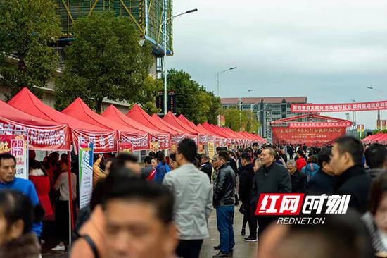 3月14日,祁东县2019年春风行动现场招聘会在衡缘物流园举办。