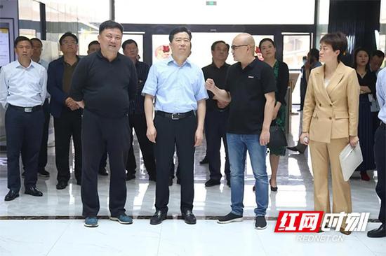 浏阳市党政代表团实地考察马栏山视频文创产业园,寻求合作契机。