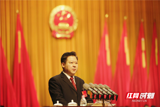 郴州市委副书记、市长刘志仁向大会作政府工作报告。