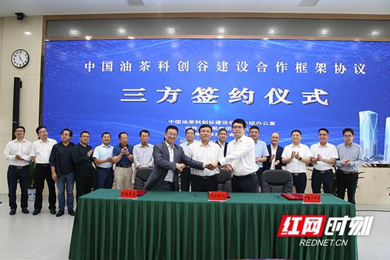 5月31日,中国油茶科创谷建设领导小组办公室、中铁十四局集团有限公司、湖南兰亭控股有限公司在长沙正式签约中国油茶科创谷建设合作框架协议。