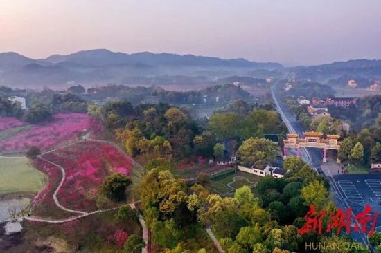 　国家5A级旅游景区桃花源落英缤纷，芳草鲜美。