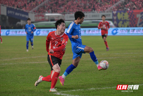 长沙队第一个进球瞬间。