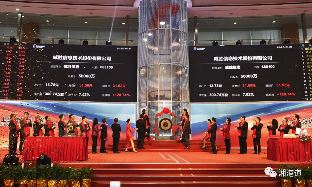 2020年1月21日,麓谷企业威胜信息正式登陆科创板开市交易。