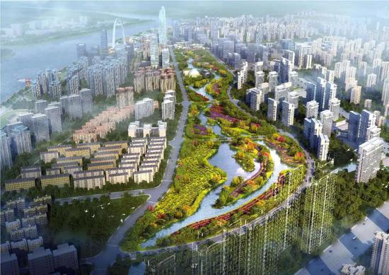 松梅湖湿地花廊效果图