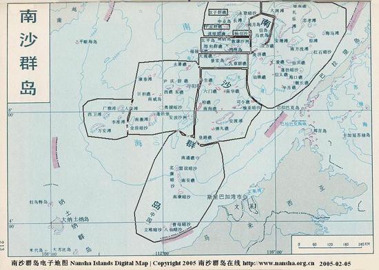 南沙群岛电子地图