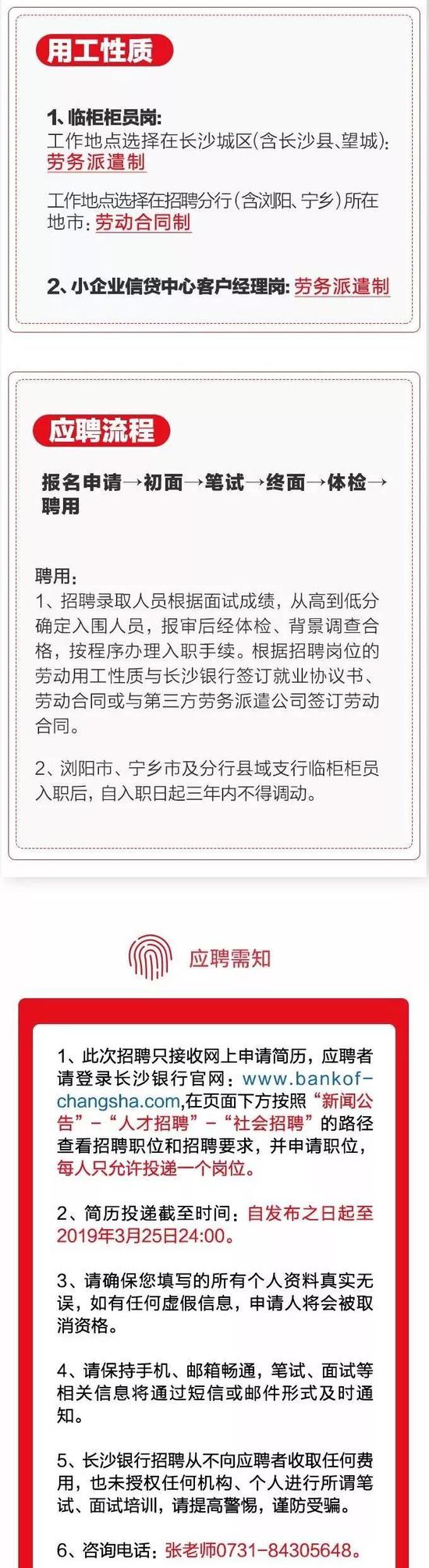 长沙农村商业银行2019年招聘（10名）
