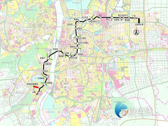 （长沙地铁3号线线路图。资料图）