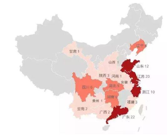▲ 百强区地域分布图