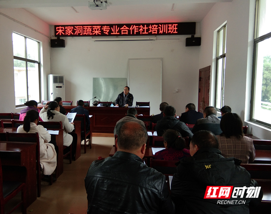 郴州市农业科学研究所高级农艺师、湖南省蔬菜产业技术体系湘南试验站站长蔡明为学员们上课。