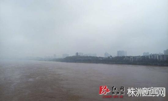 昨天上午，根据张先生描述的位置，记者用手机在株洲大桥上拍摄的石峰区清水塘地区远眺图。（记者 何春林 摄）
