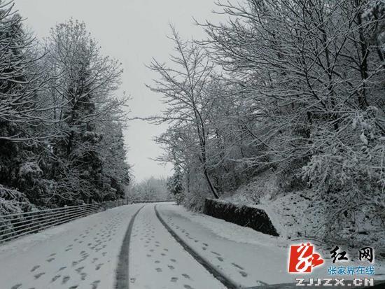 张家界核心景区武陵源迎来首场冬雪