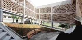 中央庭院作为公共开放场所,可以等候与休息。