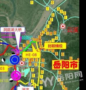 支线一在岳阳楼区范围内,起于洞庭湖大桥,沿S213至城陵矶港;