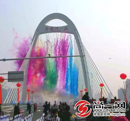 奔桥河大桥通车仪式现场吸引了不少市民前来参观。徐豪 摄