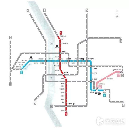 　　（长沙地铁线路图。均由长沙地铁供图）