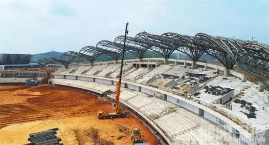 邵阳体育场，已完成主体施工；