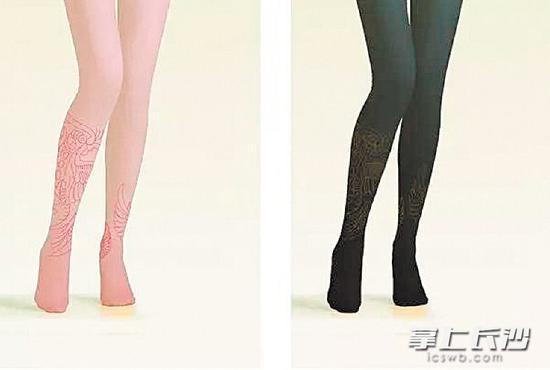 从长沙窑提取元素设计制作的女性丝袜。