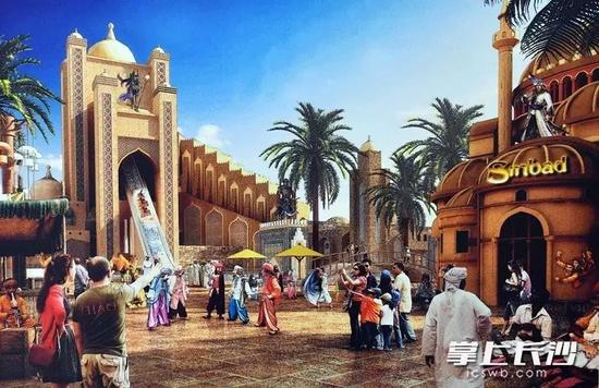 恒大大王山文化旅游度假区古阿拉伯童话区效果图。长沙晚报记者 周柏平 摄