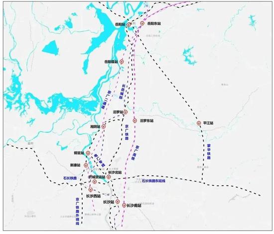 （△长岳城际铁路规划图）