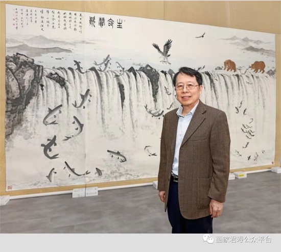 　陈喜庆部长画巨幅作品《生命赞歌》